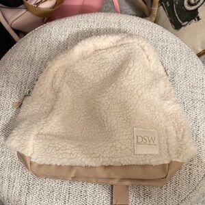 DSW Beige Sherpa Backpack